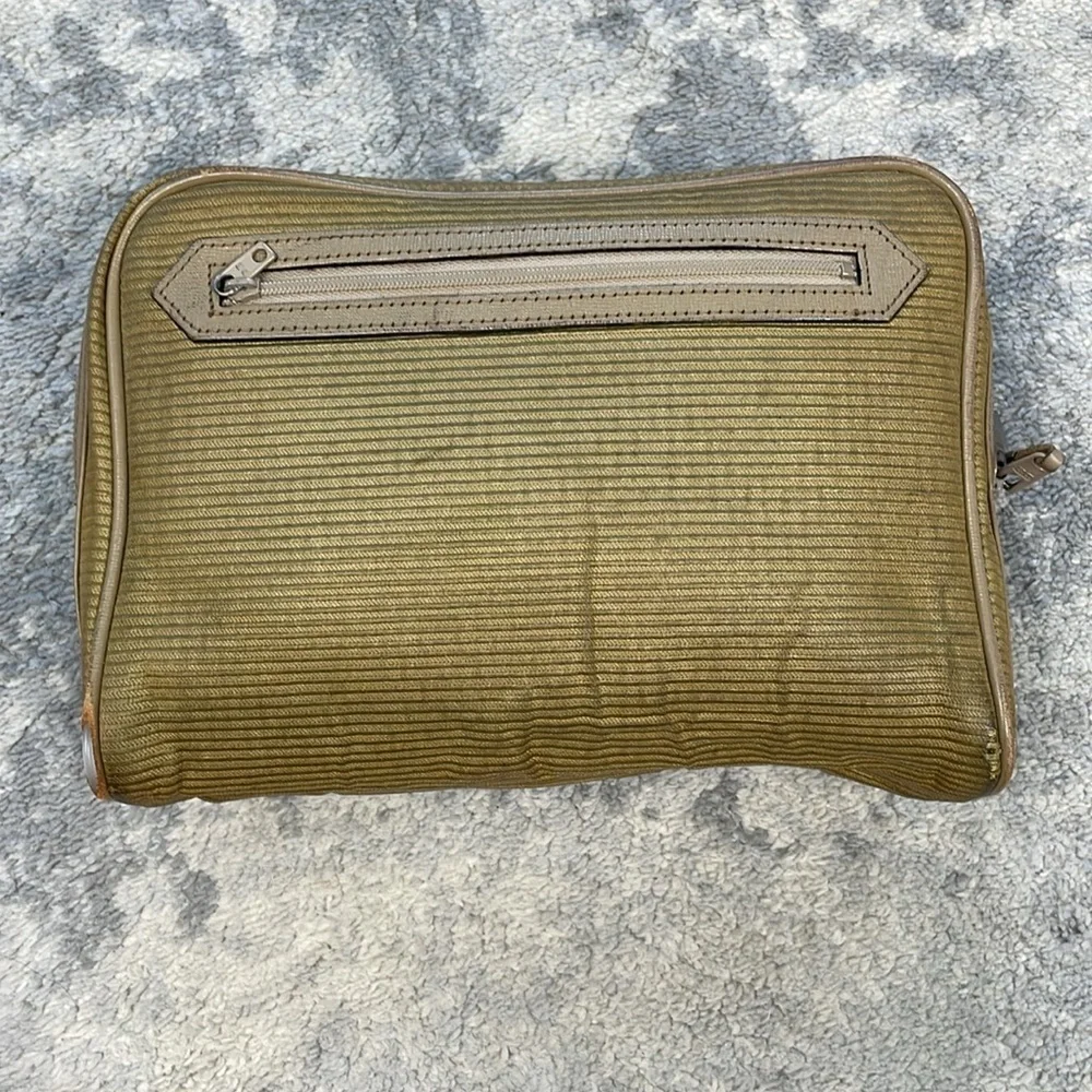 Vintage YSL Yves Saint Laurent Zip Pouch Clutch Toiletry Case Bag
